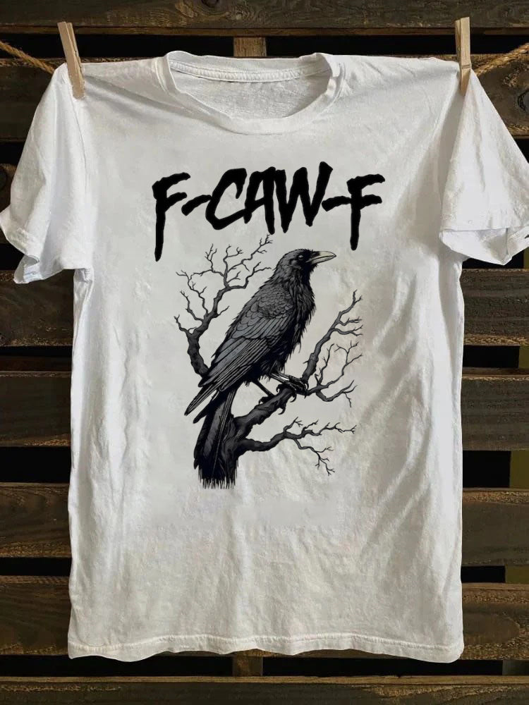 Unisex F-Caw-F Funny Crow，Black Crow Moonlit Raven T-Shirt