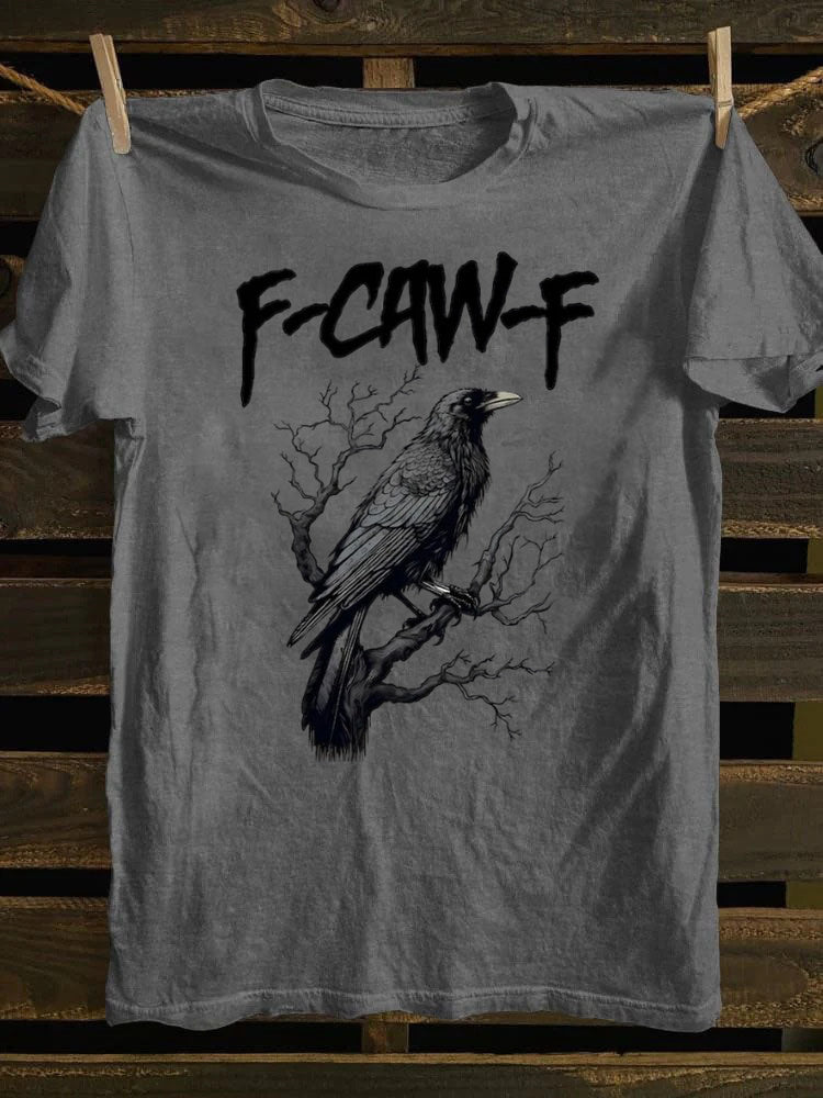 Unisex F-Caw-F Funny Crow，Black Crow Moonlit Raven T-Shirt