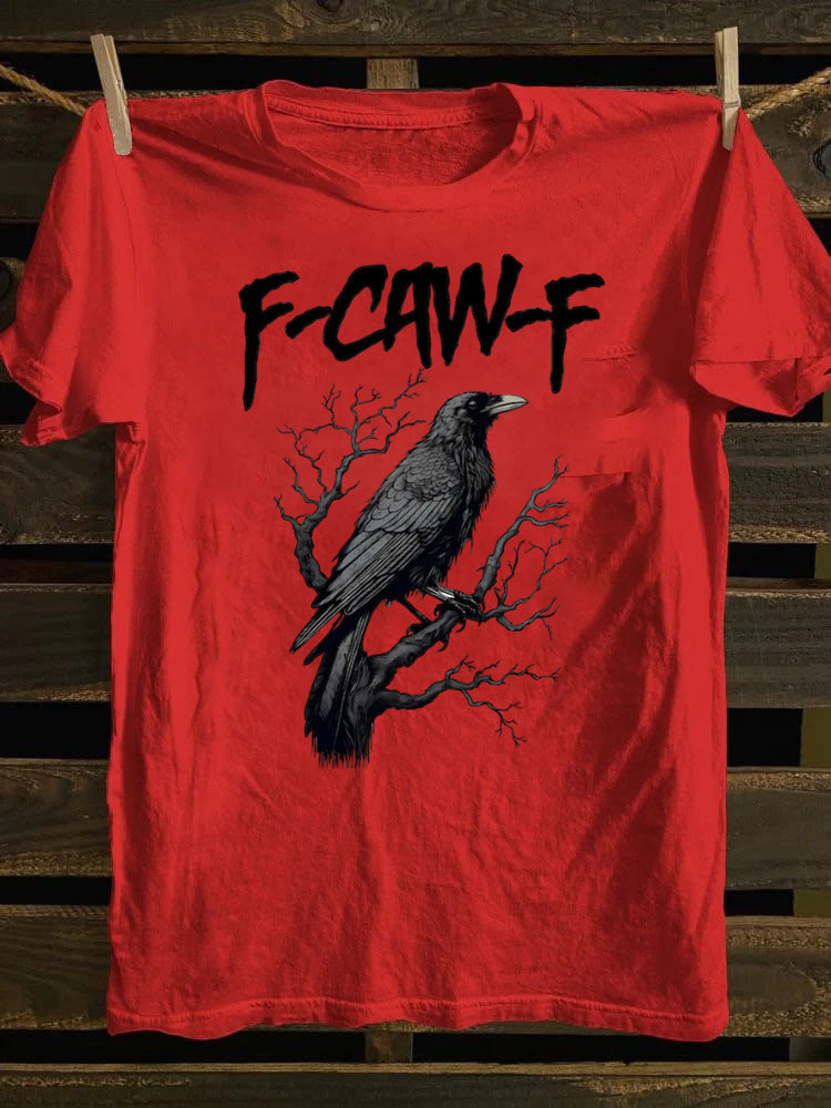 Unisex F-Caw-F Funny Crow，Black Crow Moonlit Raven T-Shirt