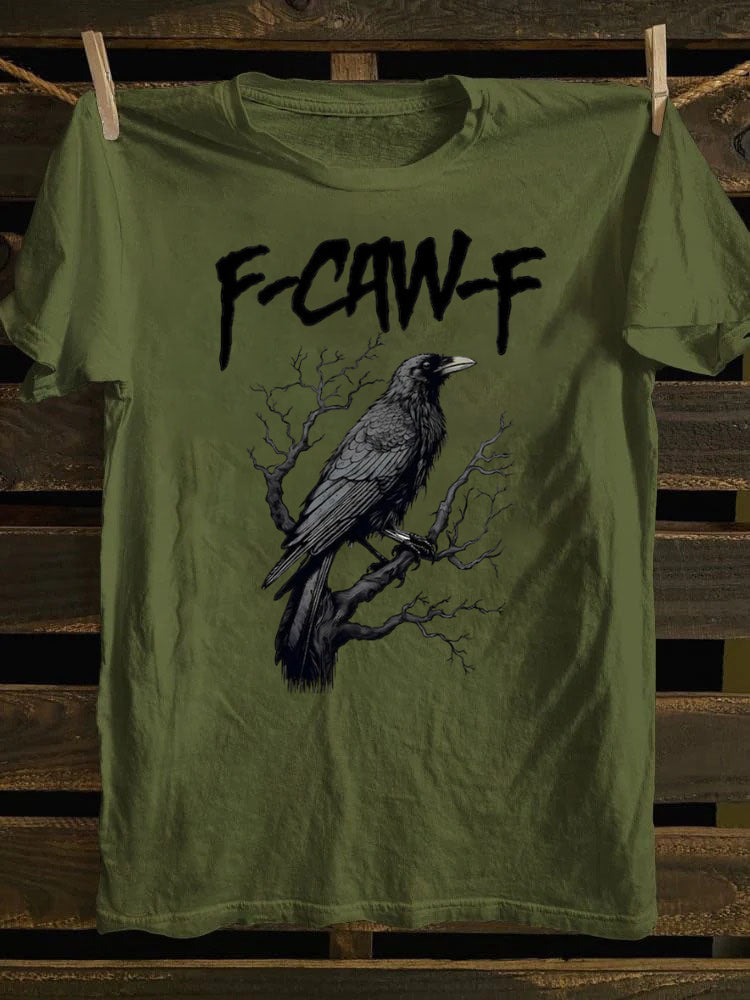 Unisex F-Caw-F Funny Crow，Black Crow Moonlit Raven T-Shirt