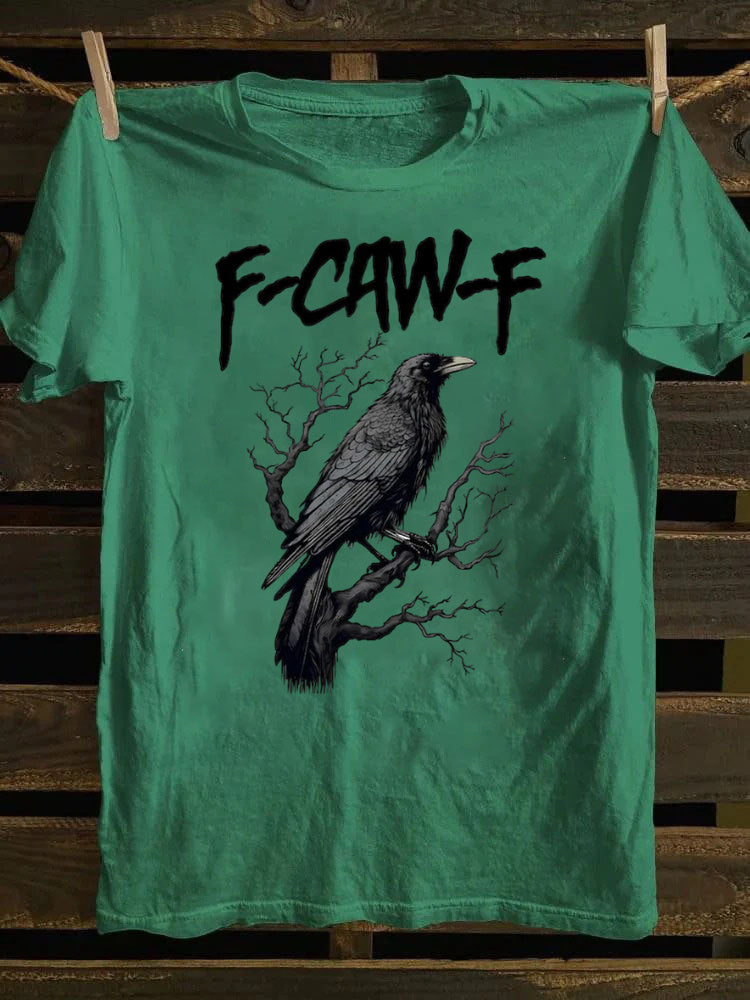 Unisex F-Caw-F Funny Crow，Black Crow Moonlit Raven T-Shirt