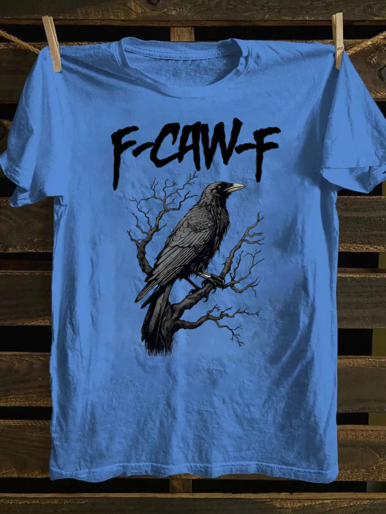 Unisex F-Caw-F Funny Crow，Black Crow Moonlit Raven T-Shirt