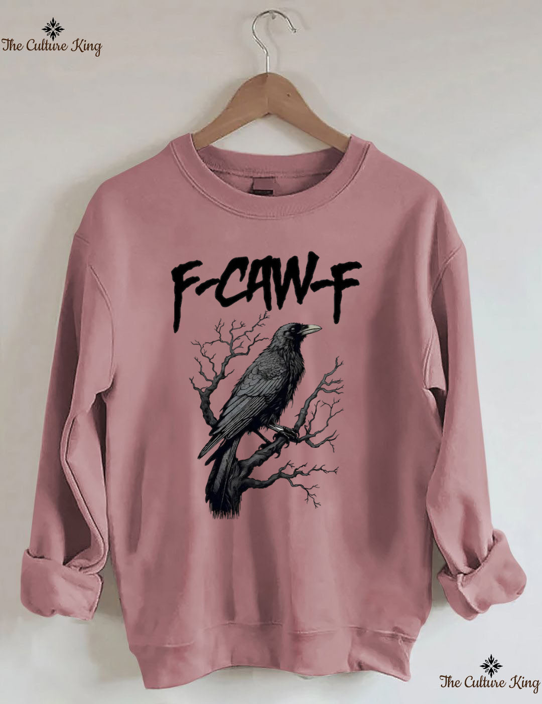 Unisex F-Caw-F Funny Crow，Black Crow Moonlit Raven Sweatshirt