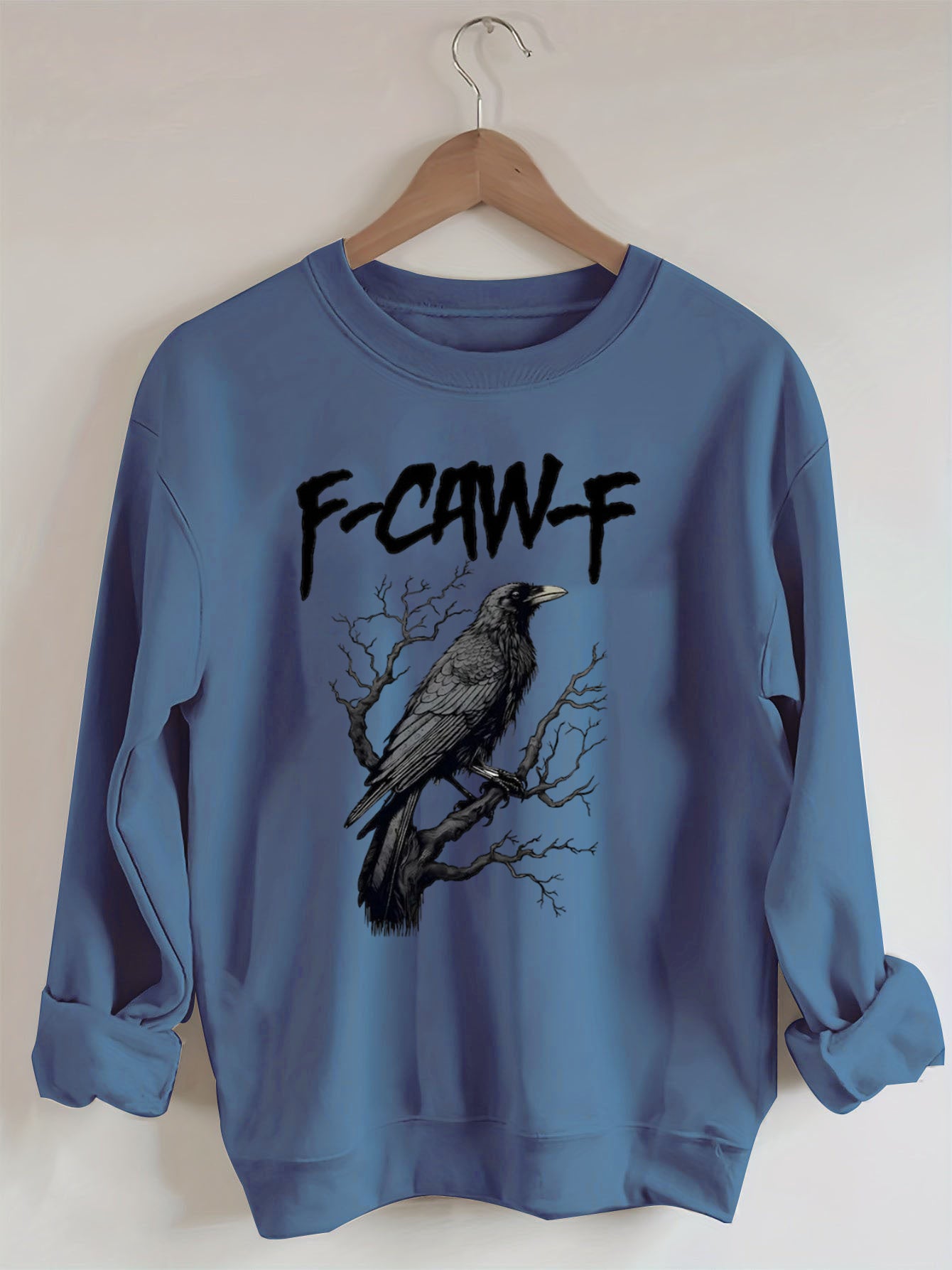 Unisex F-Caw-F Funny Crow，Black Crow Moonlit Raven Sweatshirt