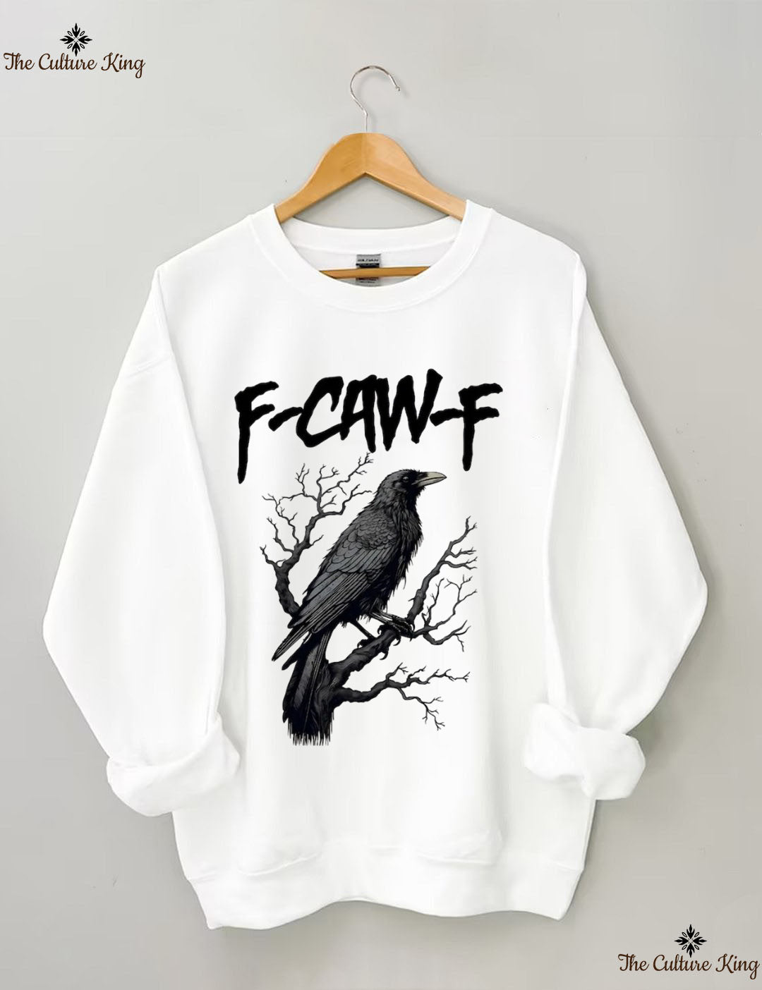Unisex F-Caw-F Funny Crow，Black Crow Moonlit Raven Sweatshirt