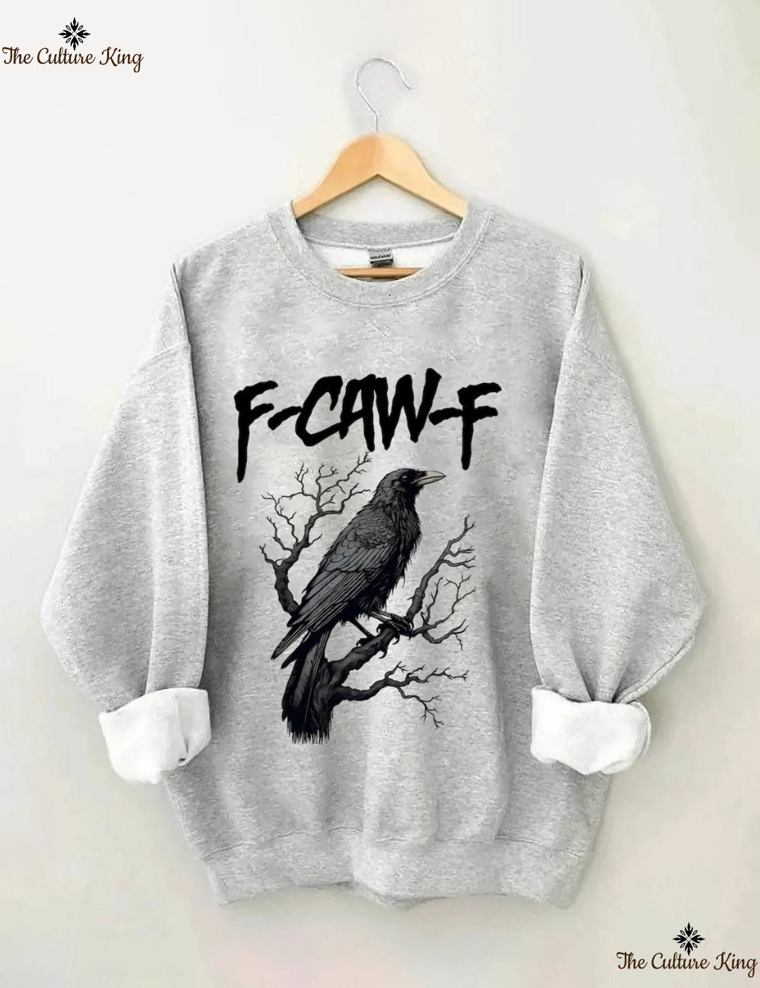 Unisex F-Caw-F Funny Crow，Black Crow Moonlit Raven Sweatshirt