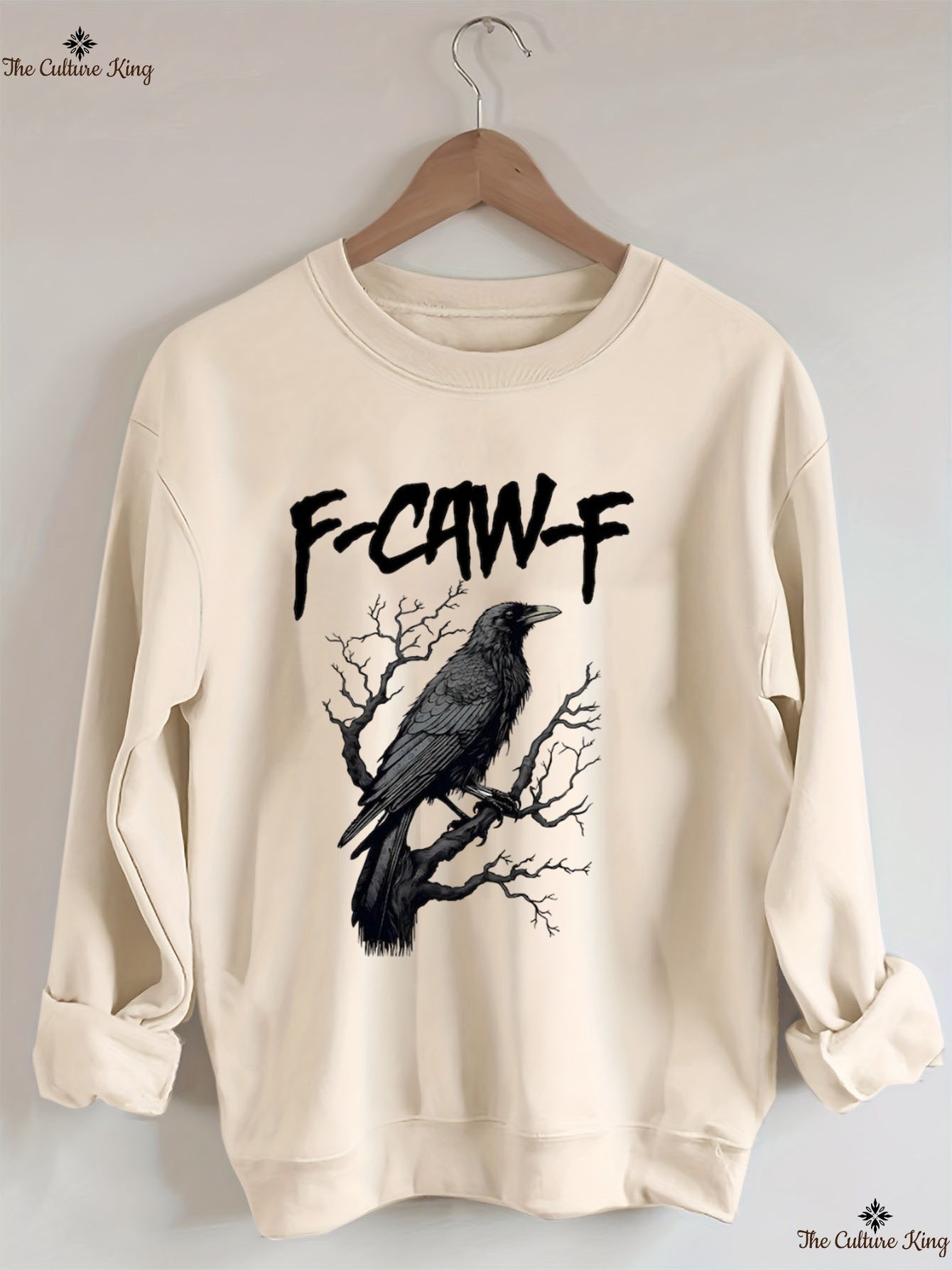 Unisex F-Caw-F Funny Crow，Black Crow Moonlit Raven Sweatshirt