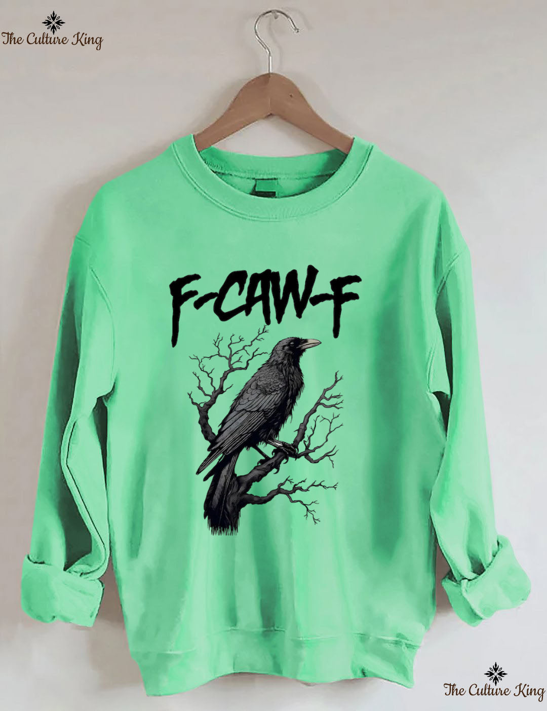 Unisex F-Caw-F Funny Crow，Black Crow Moonlit Raven Sweatshirt