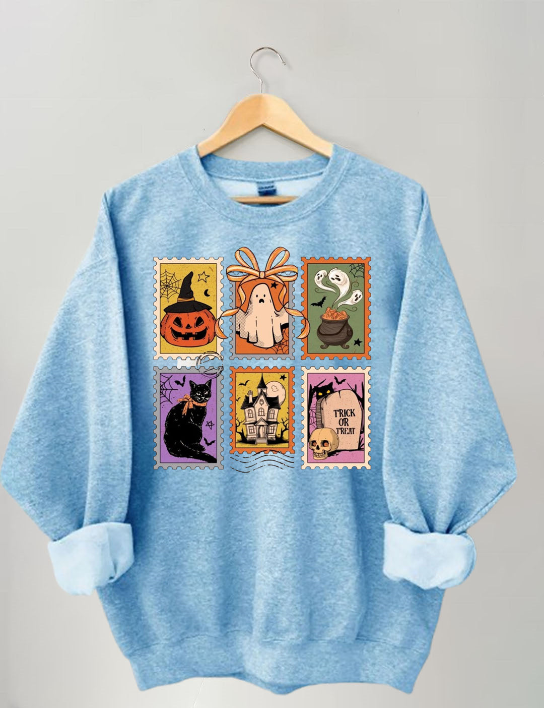 Retro Halloween Cat Ghost Sweatshirt