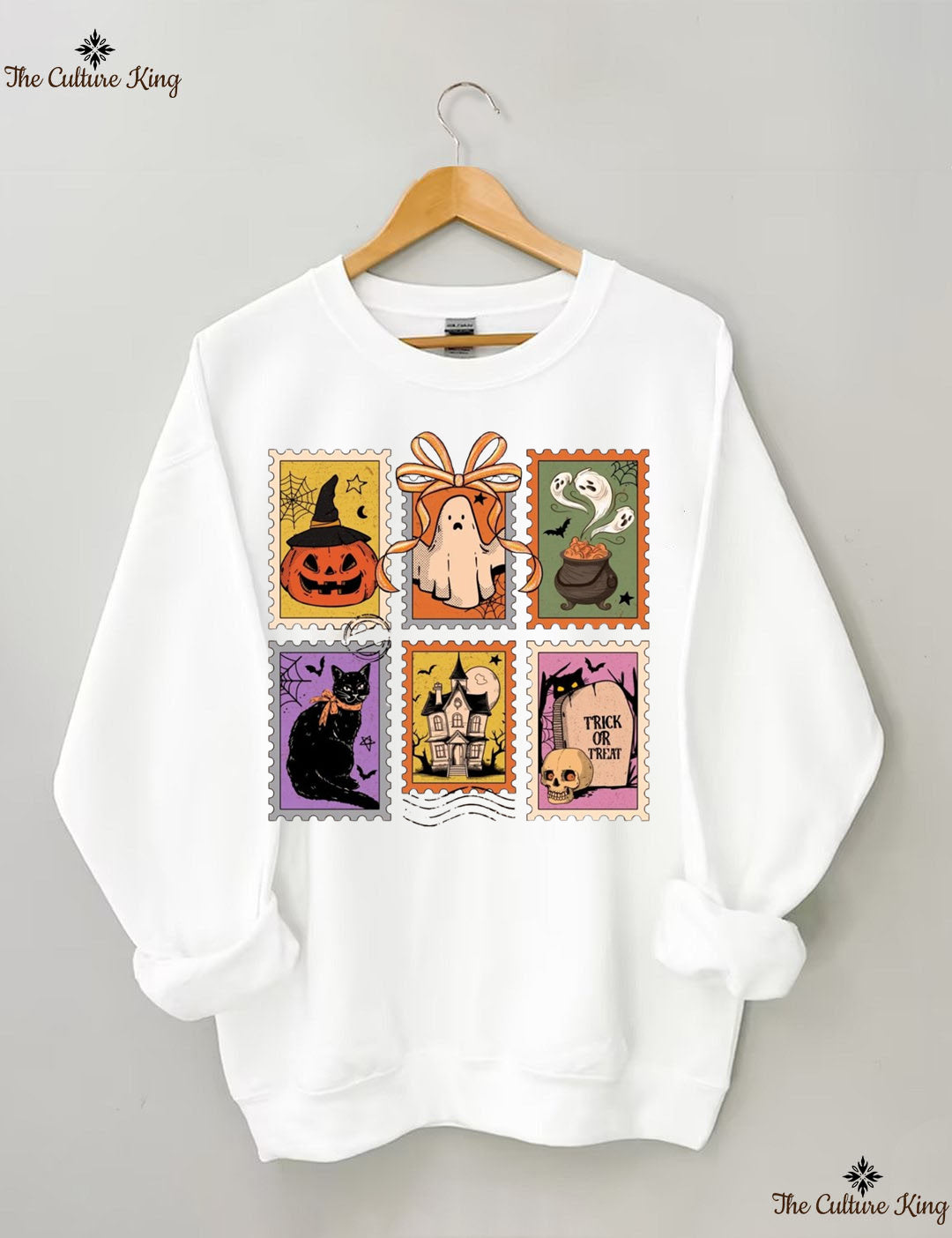 Retro Halloween Cat Ghost Sweatshirt