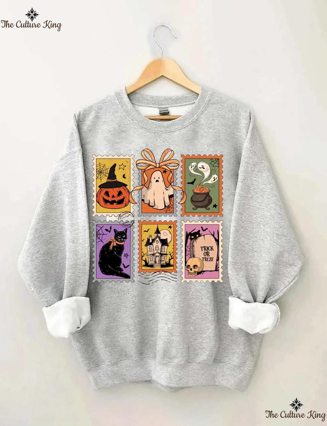 Retro Halloween Cat Ghost Sweatshirt