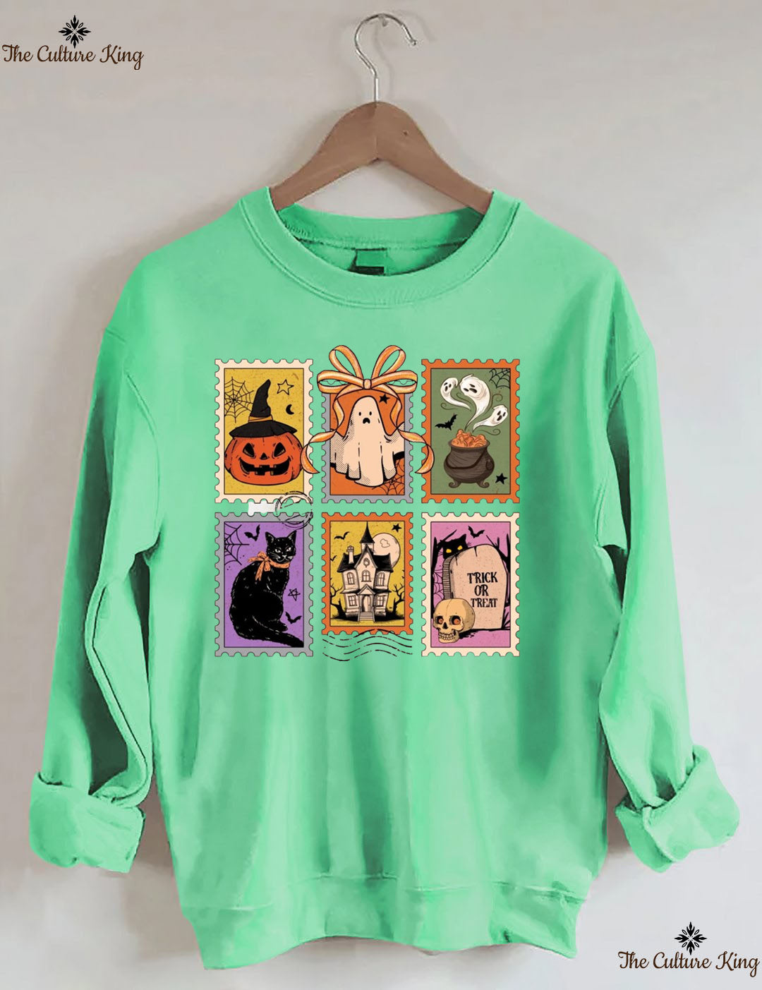 Retro Halloween Cat Ghost Sweatshirt