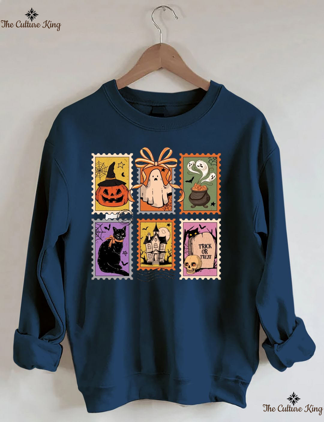 Retro Halloween Cat Ghost Sweatshirt