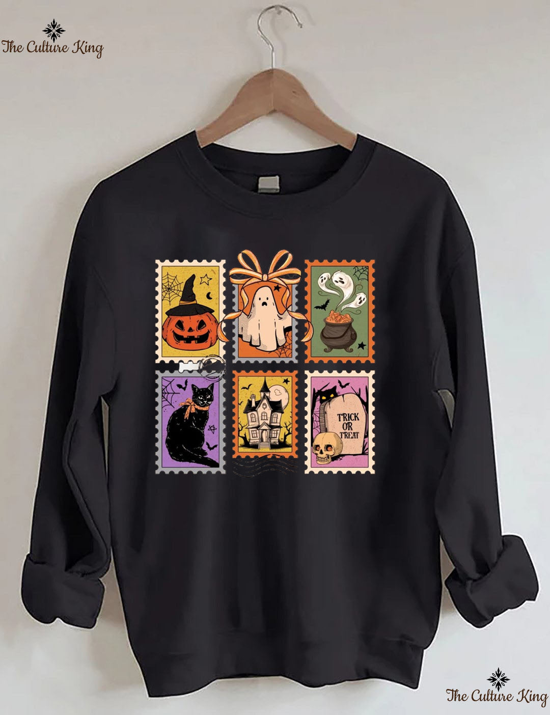 Retro Halloween Cat Ghost Sweatshirt