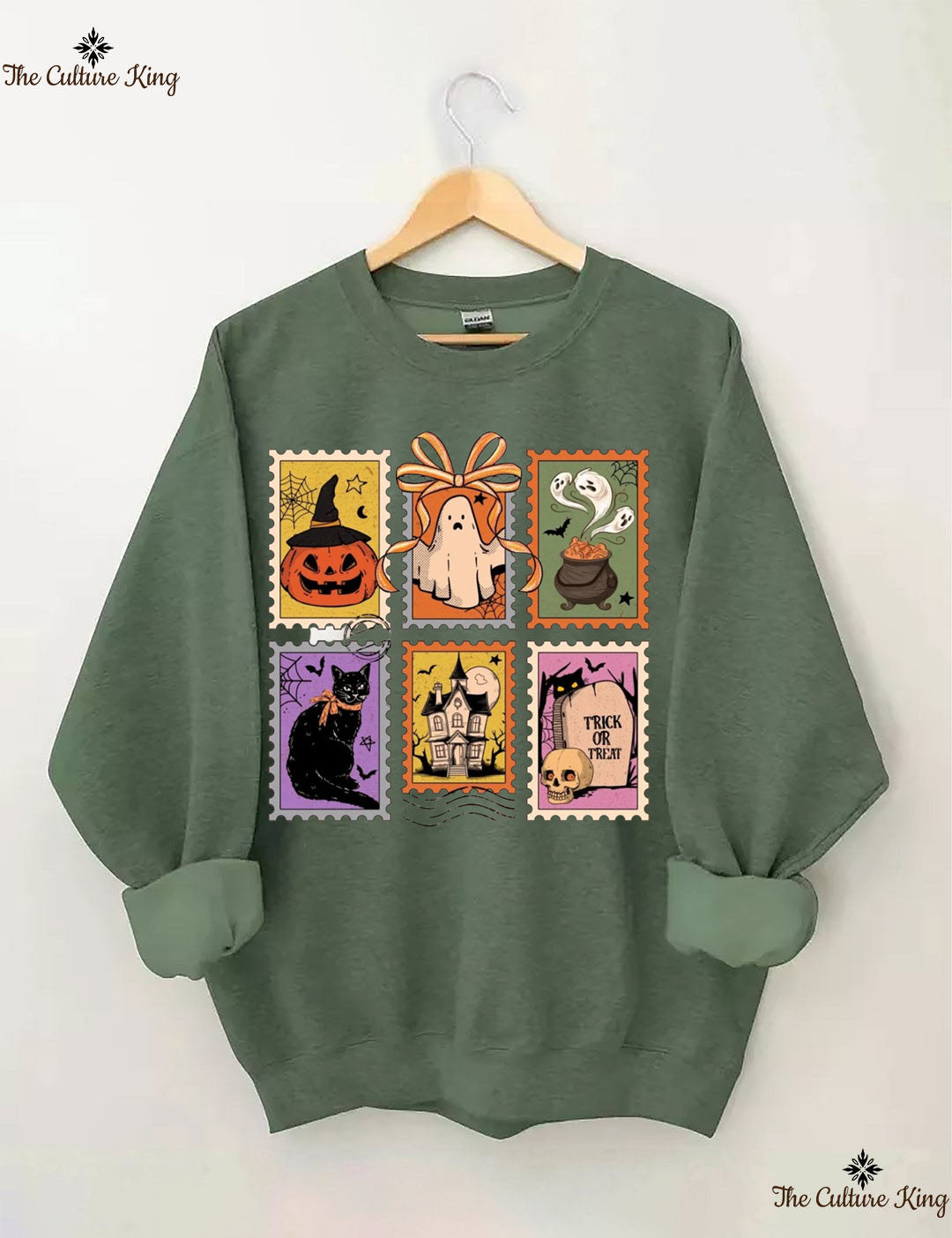 Retro Halloween Cat Ghost Sweatshirt