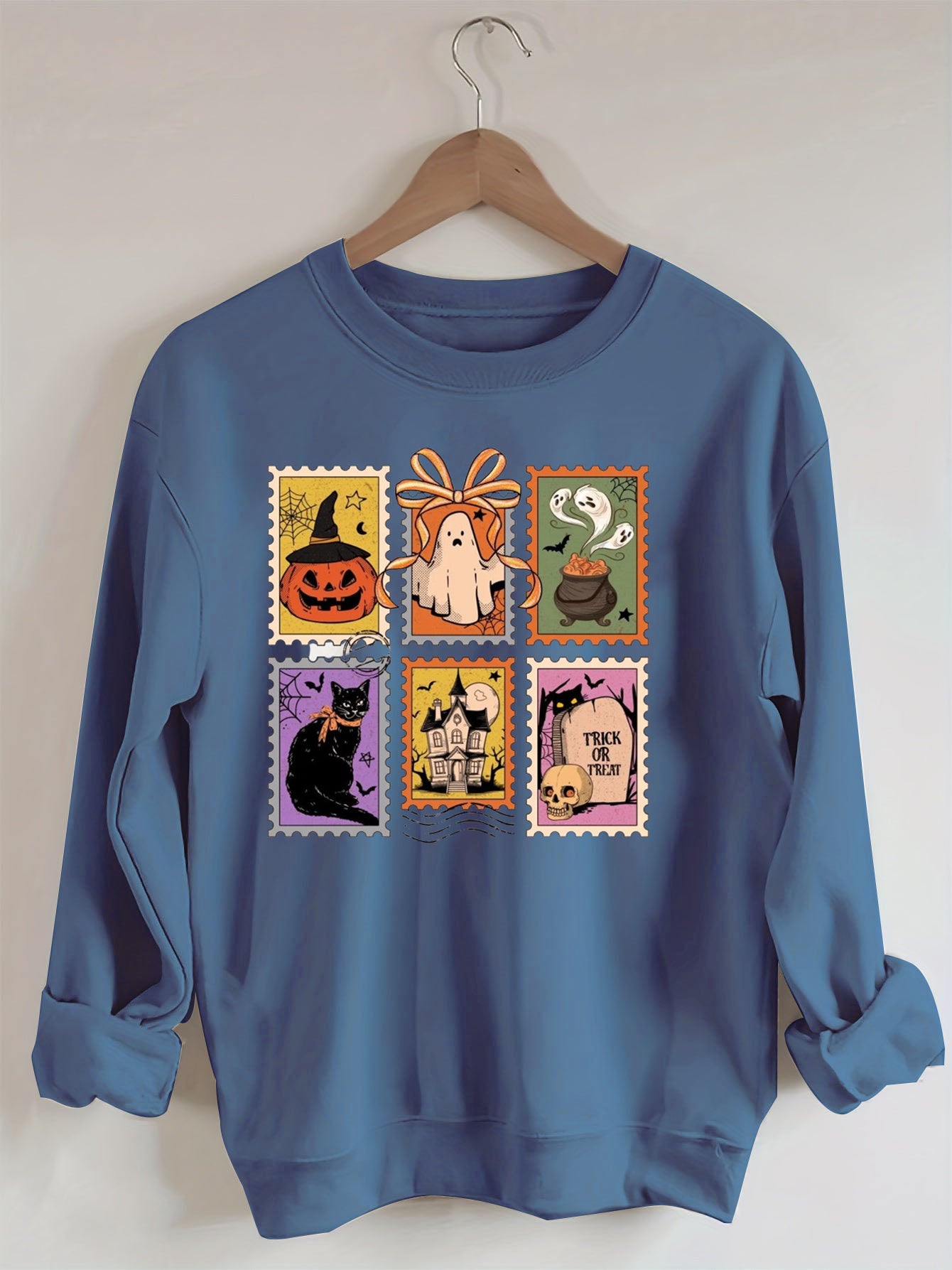Retro Halloween Cat Ghost Sweatshirt