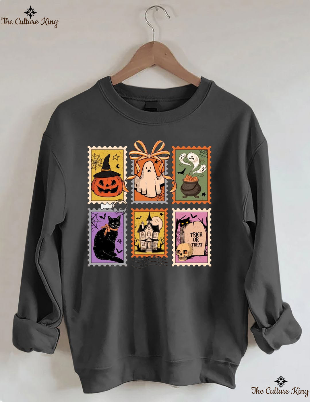 Retro Halloween Cat Ghost Sweatshirt
