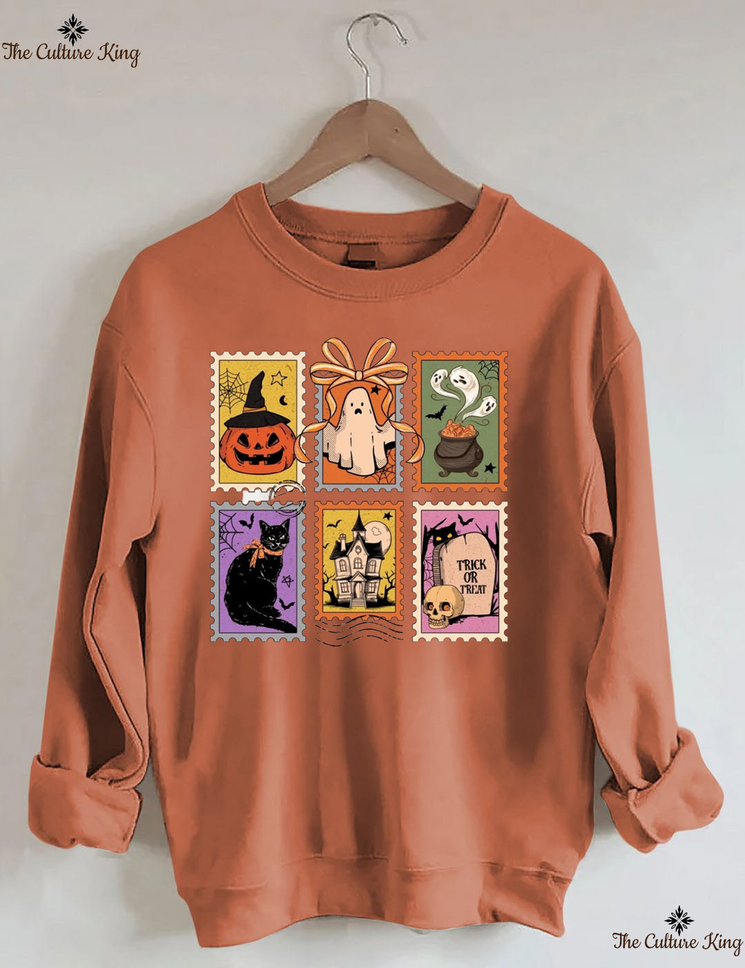 Retro Halloween Cat Ghost Sweatshirt