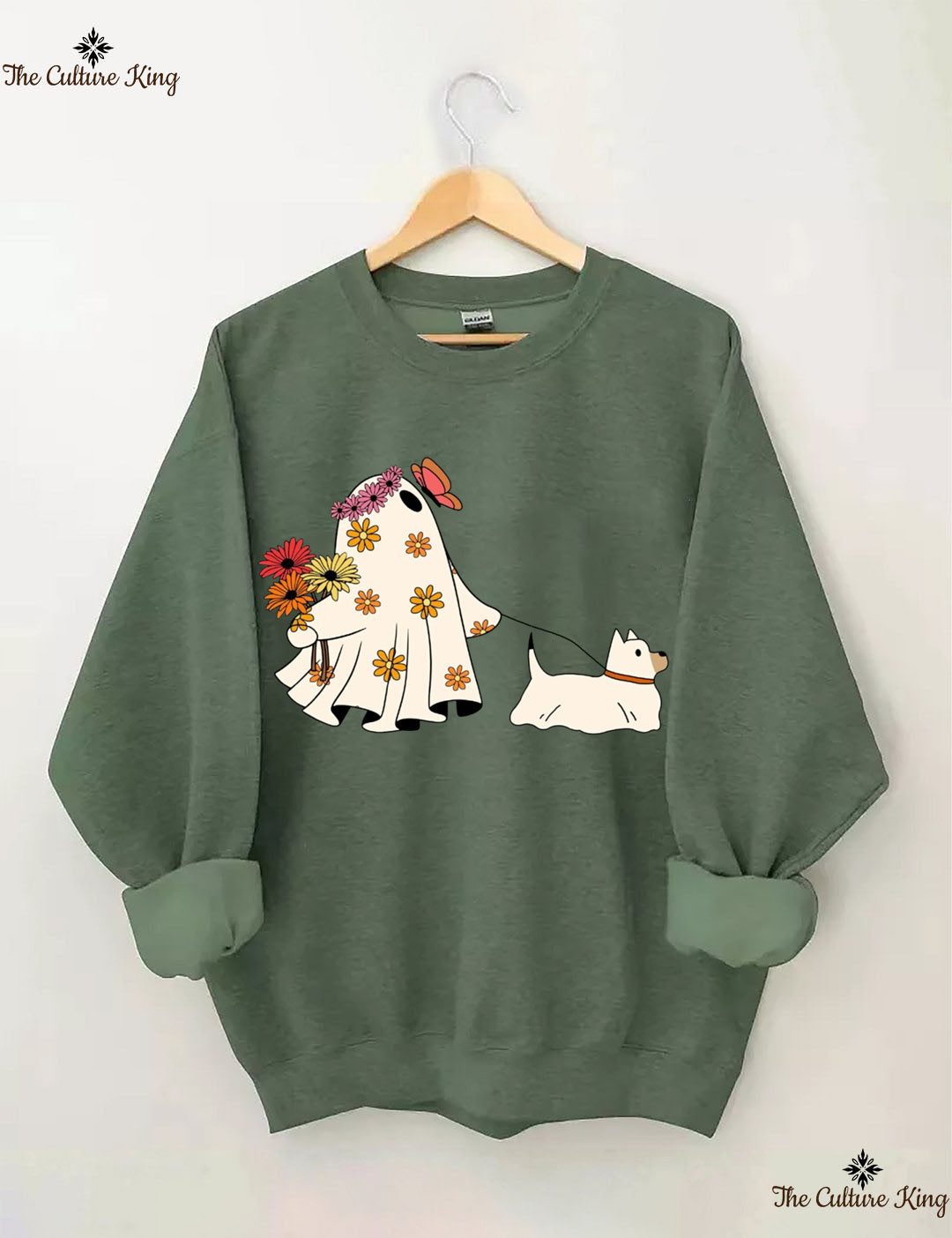 Ghost Walking Dog Halloween Sweatshirt