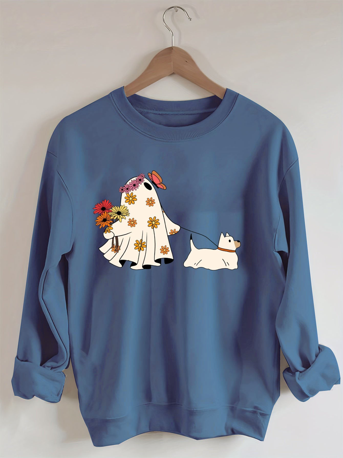 Ghost Walking Dog Halloween Sweatshirt