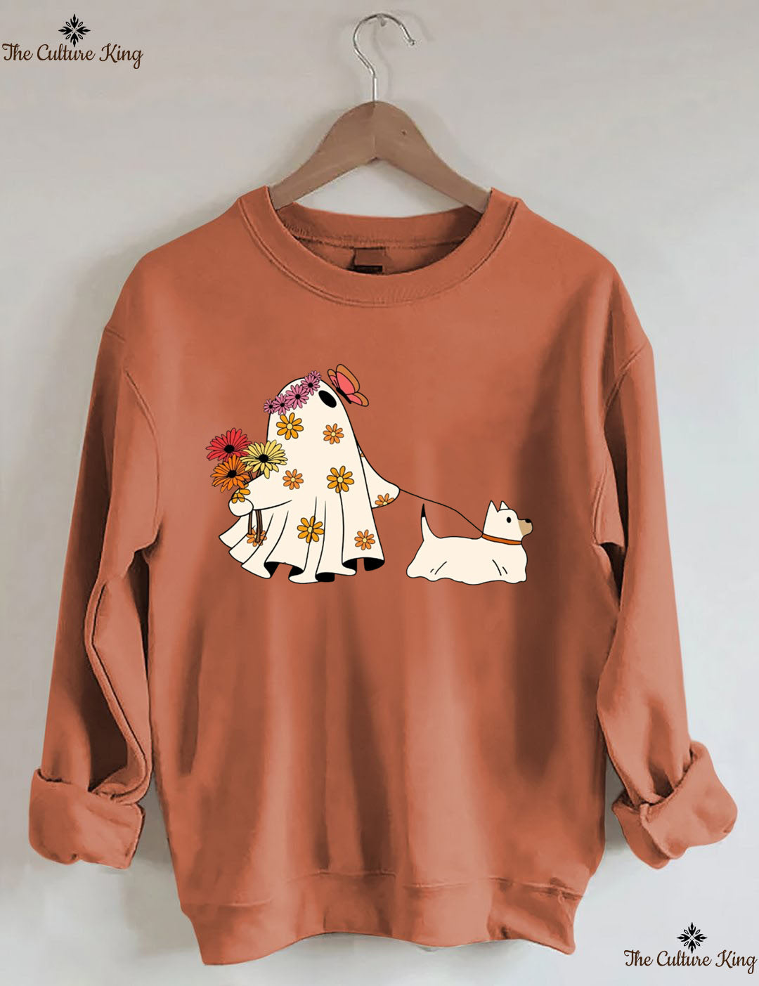 Ghost Walking Dog Halloween Sweatshirt
