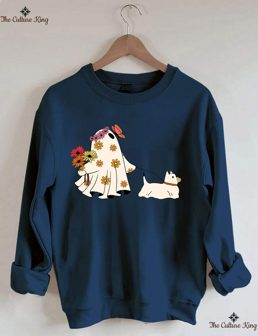 Ghost Walking Dog Halloween Sweatshirt