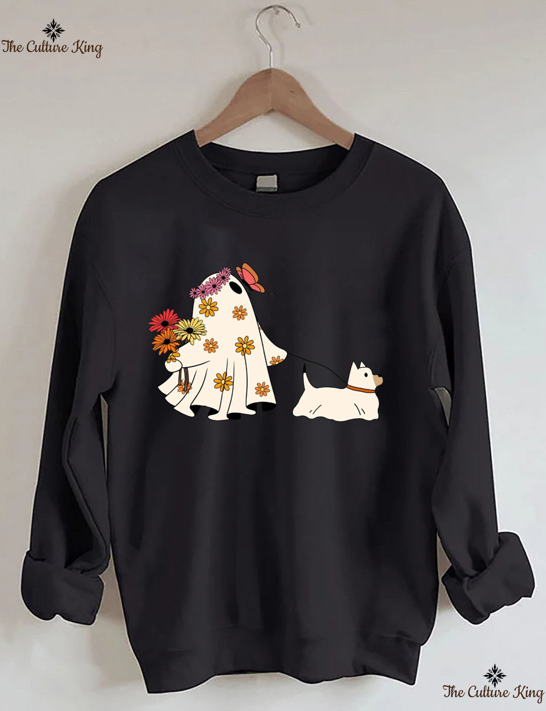 Ghost Walking Dog Halloween Sweatshirt