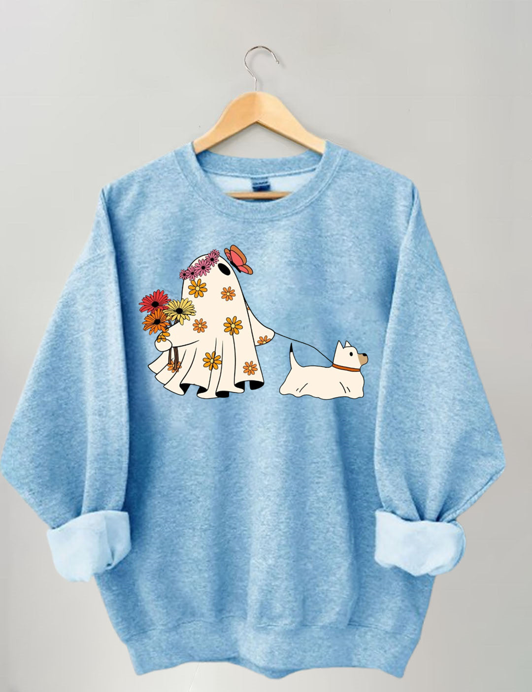 Ghost Walking Dog Halloween Sweatshirt