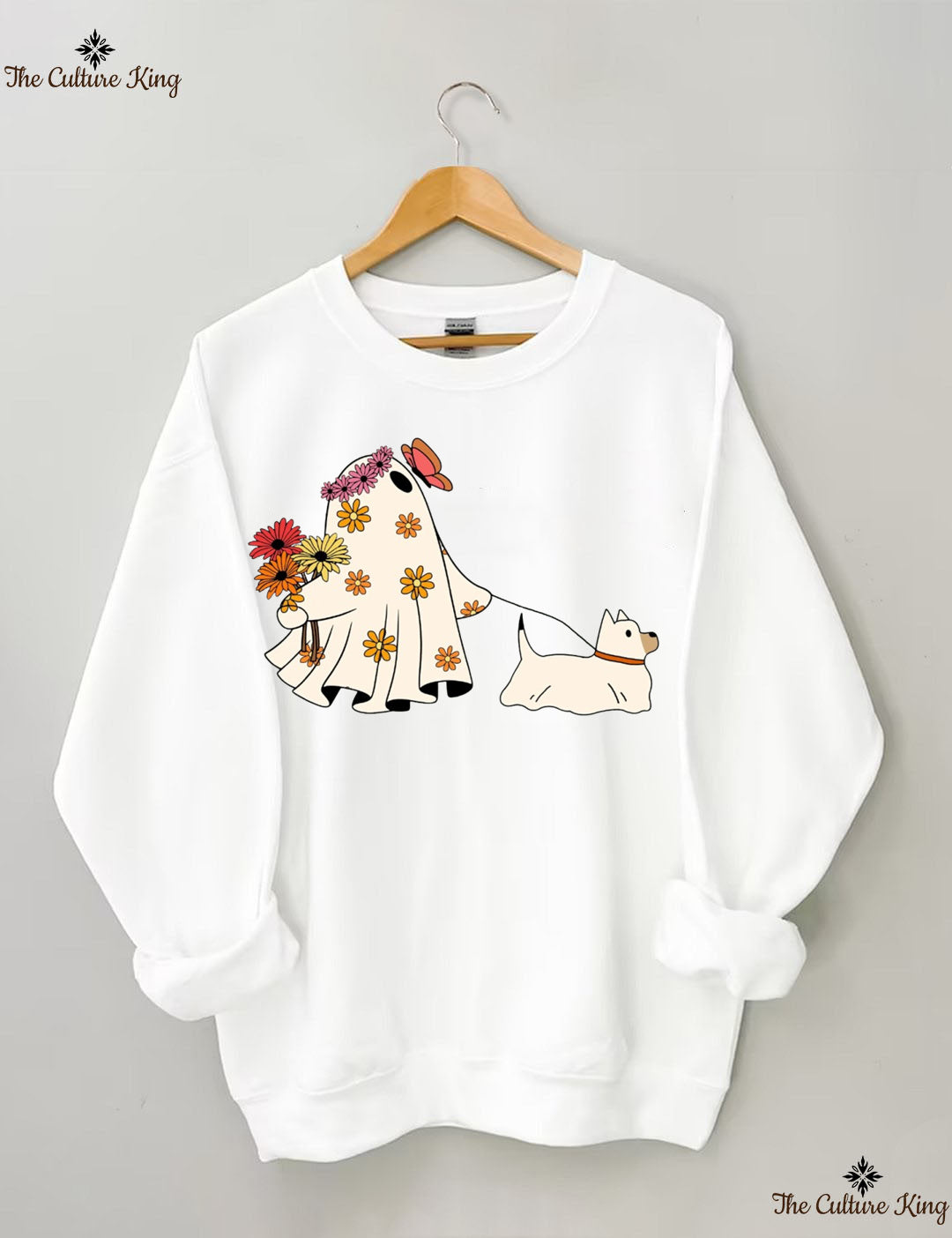 Ghost Walking Dog Halloween Sweatshirt