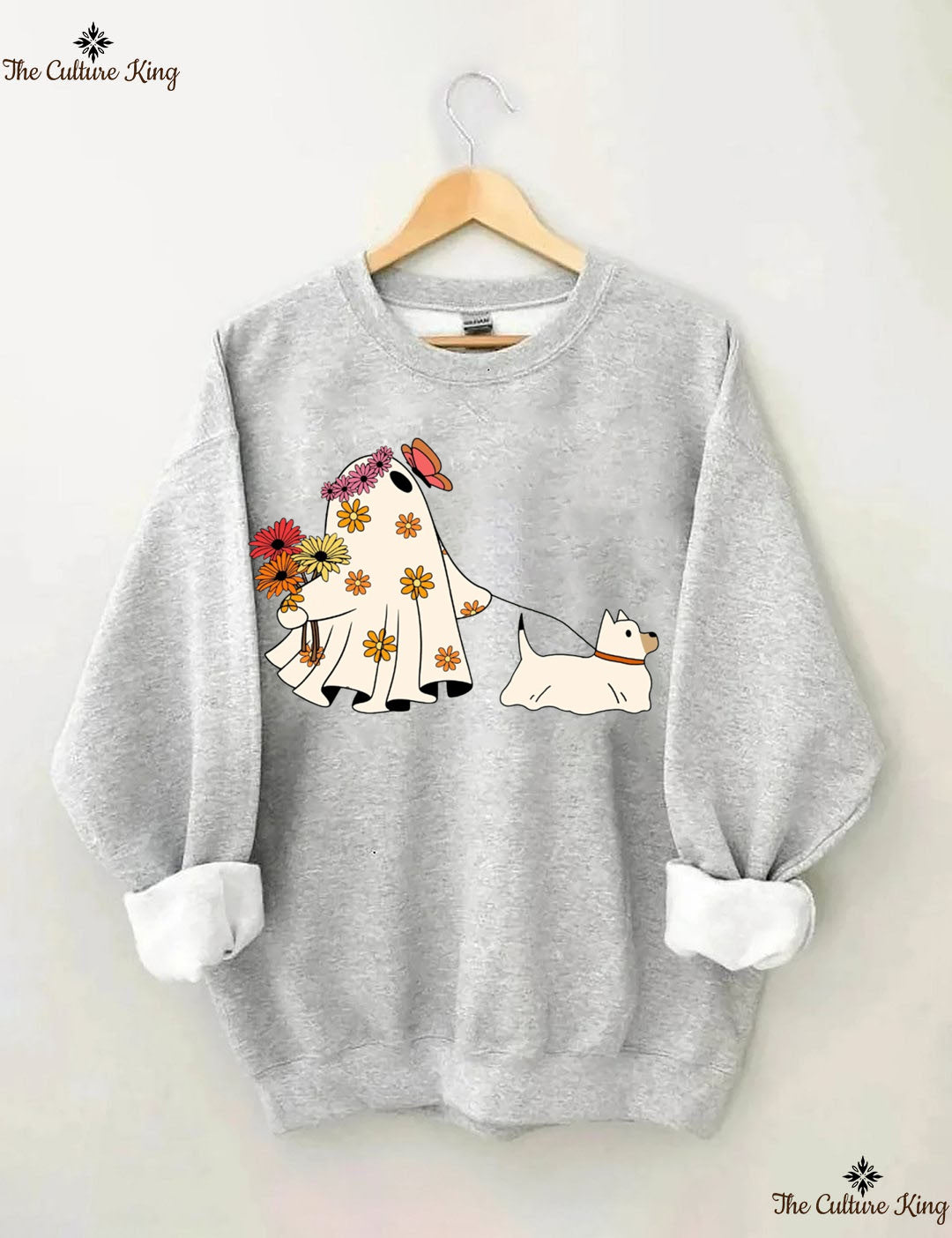 Ghost Walking Dog Halloween Sweatshirt