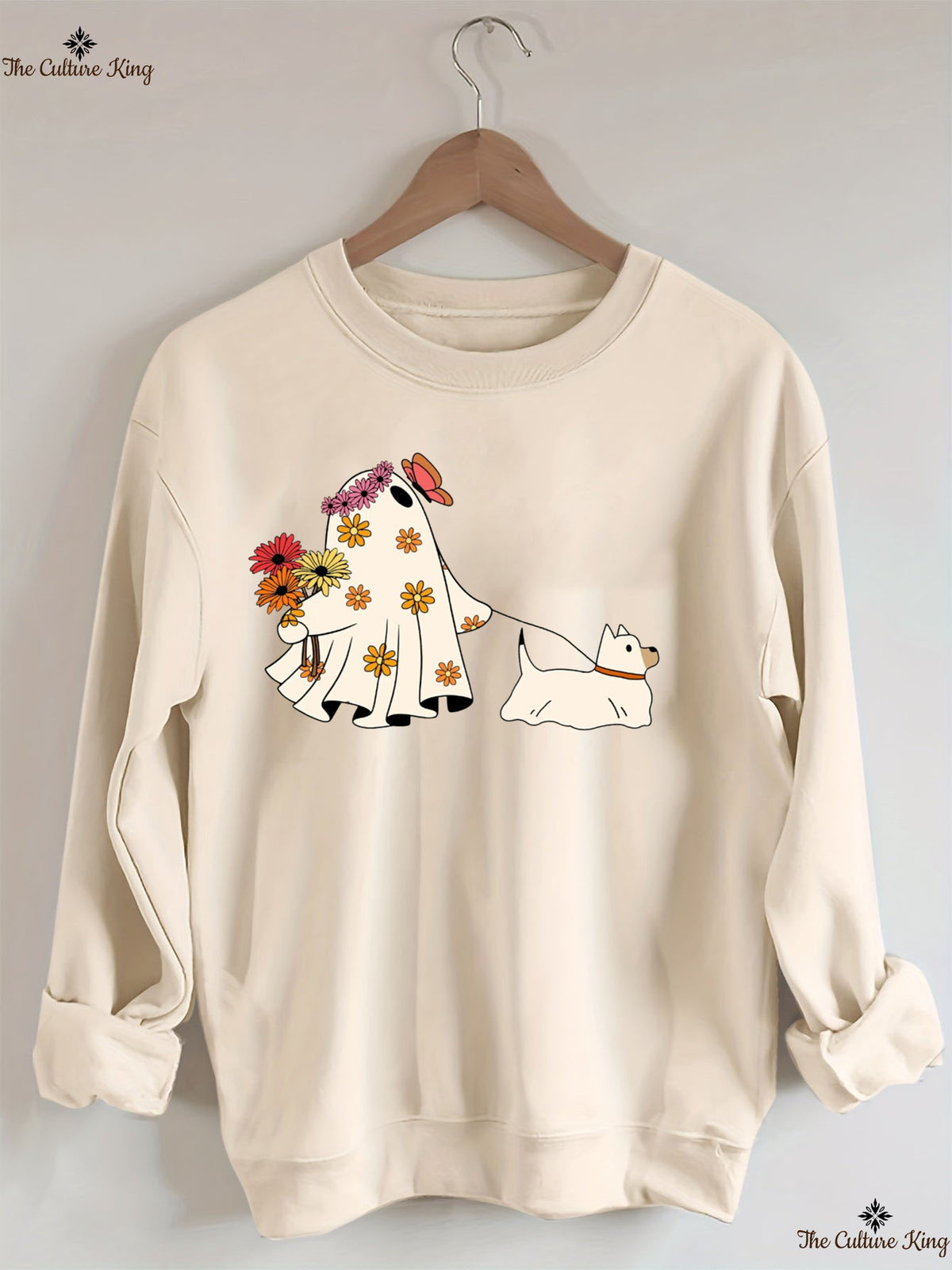 Ghost Walking Dog Halloween Sweatshirt