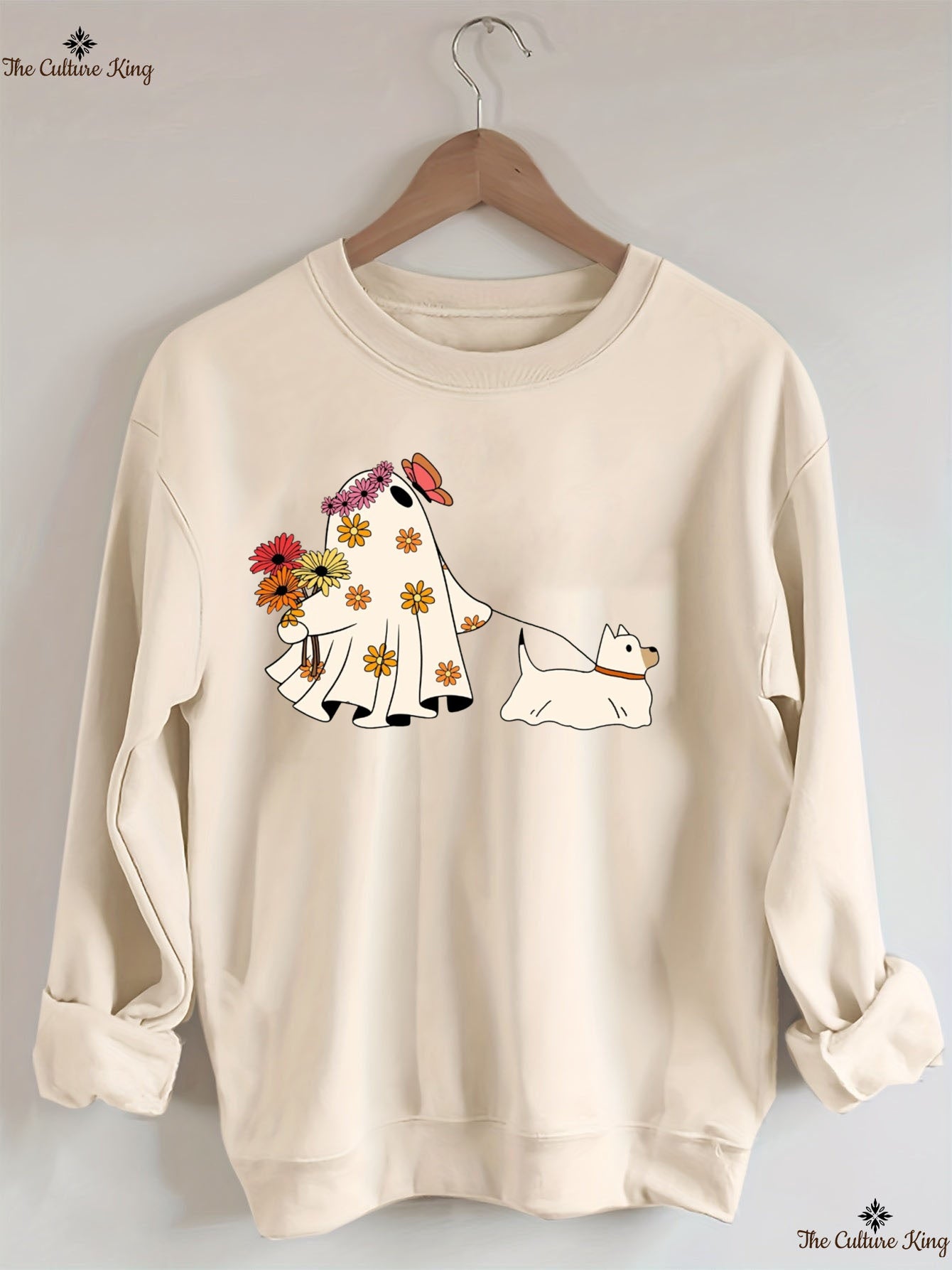 Ghost Walking Dog Halloween Sweatshirt