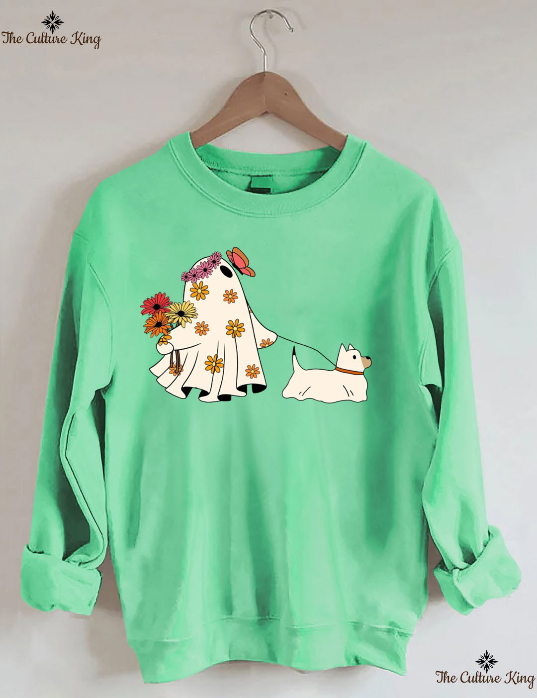 Ghost Walking Dog Halloween Sweatshirt