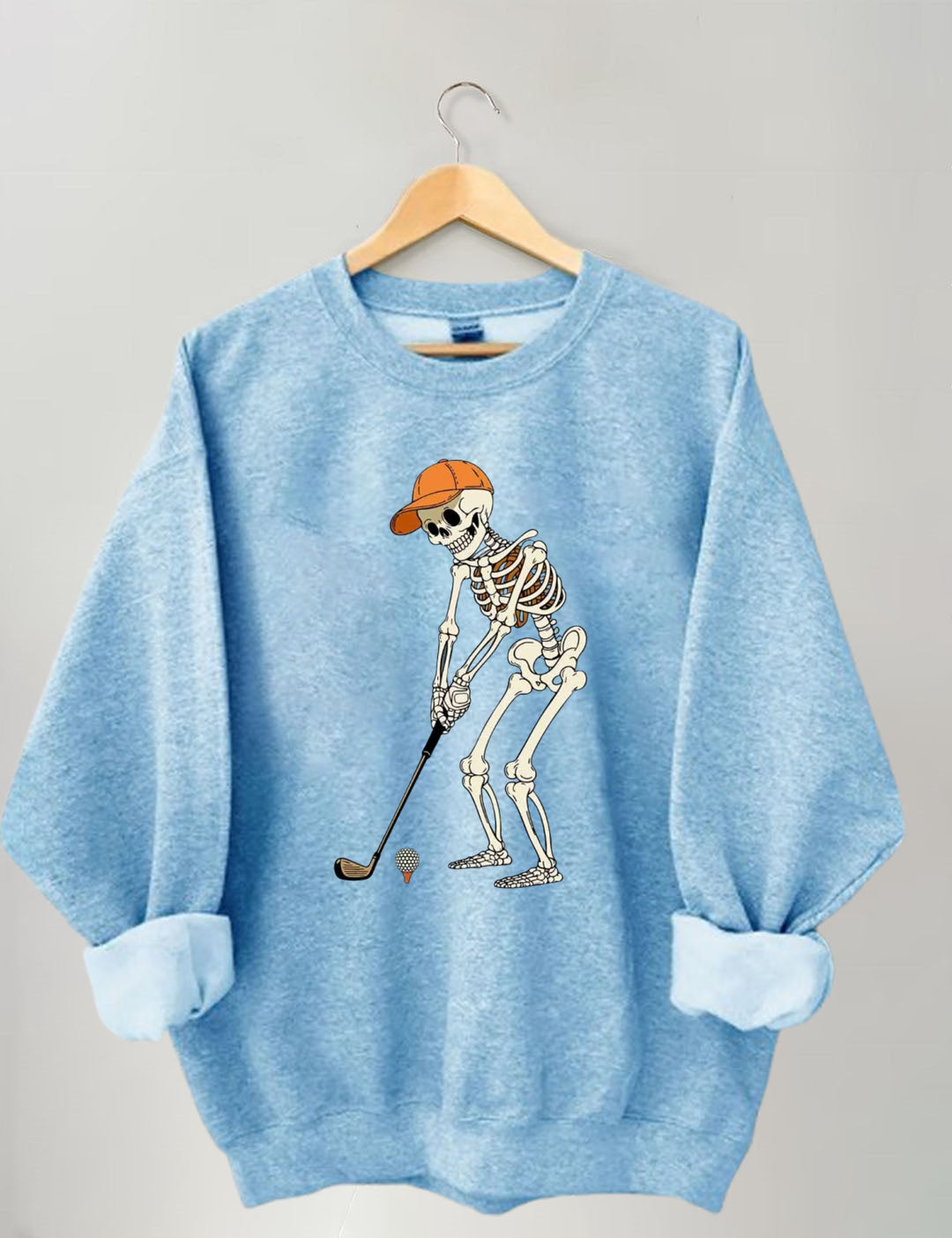 Skeleton Golfer Golf Halloween Sweatshirt