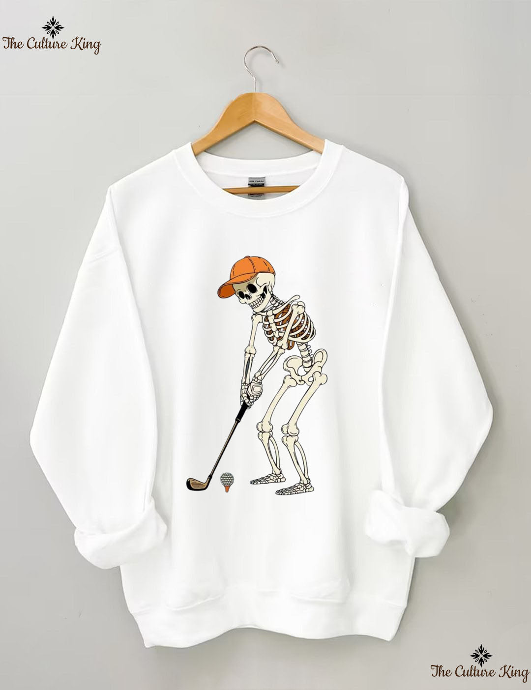 Skeleton Golfer Golf Halloween Sweatshirt