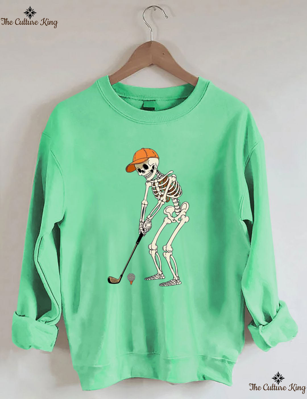 Skeleton Golfer Golf Halloween Sweatshirt