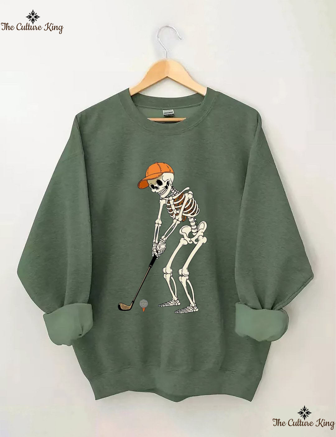 Skeleton Golfer Golf Halloween Sweatshirt