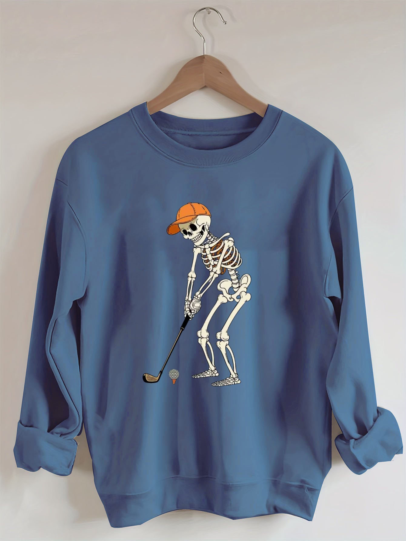 Skeleton Golfer Golf Halloween Sweatshirt