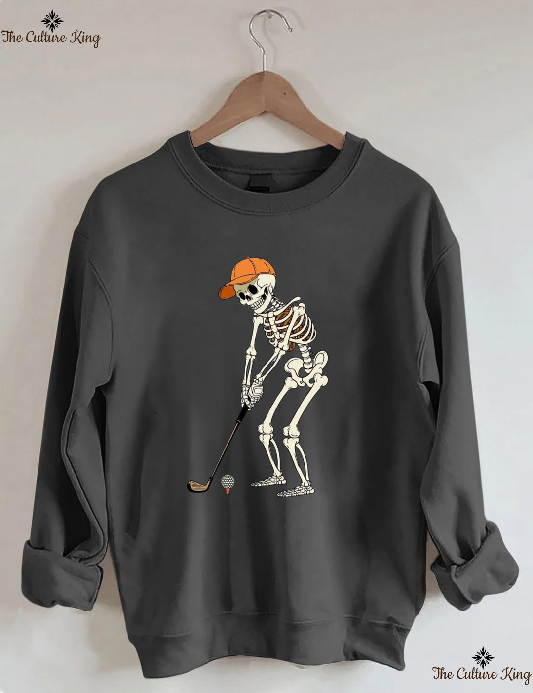 Skeleton Golfer Golf Halloween Sweatshirt