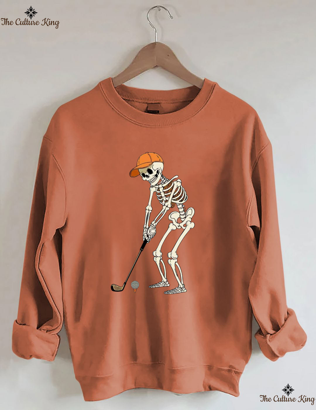 Skeleton Golfer Golf Halloween Sweatshirt