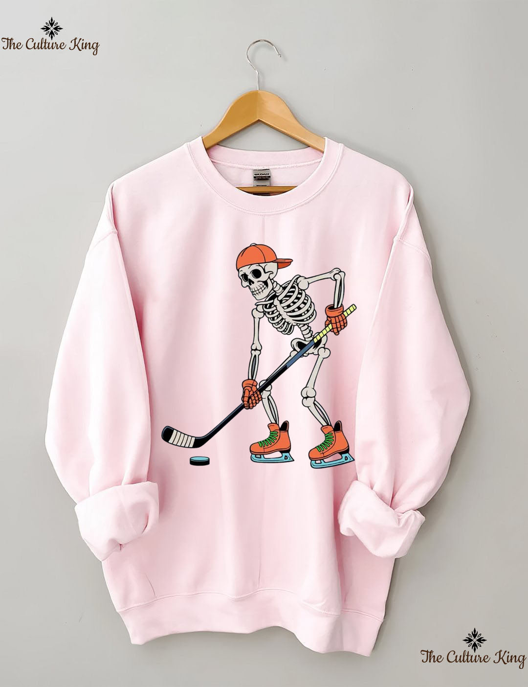 Skeleton Ice Hockey Halloween Sweatshirt