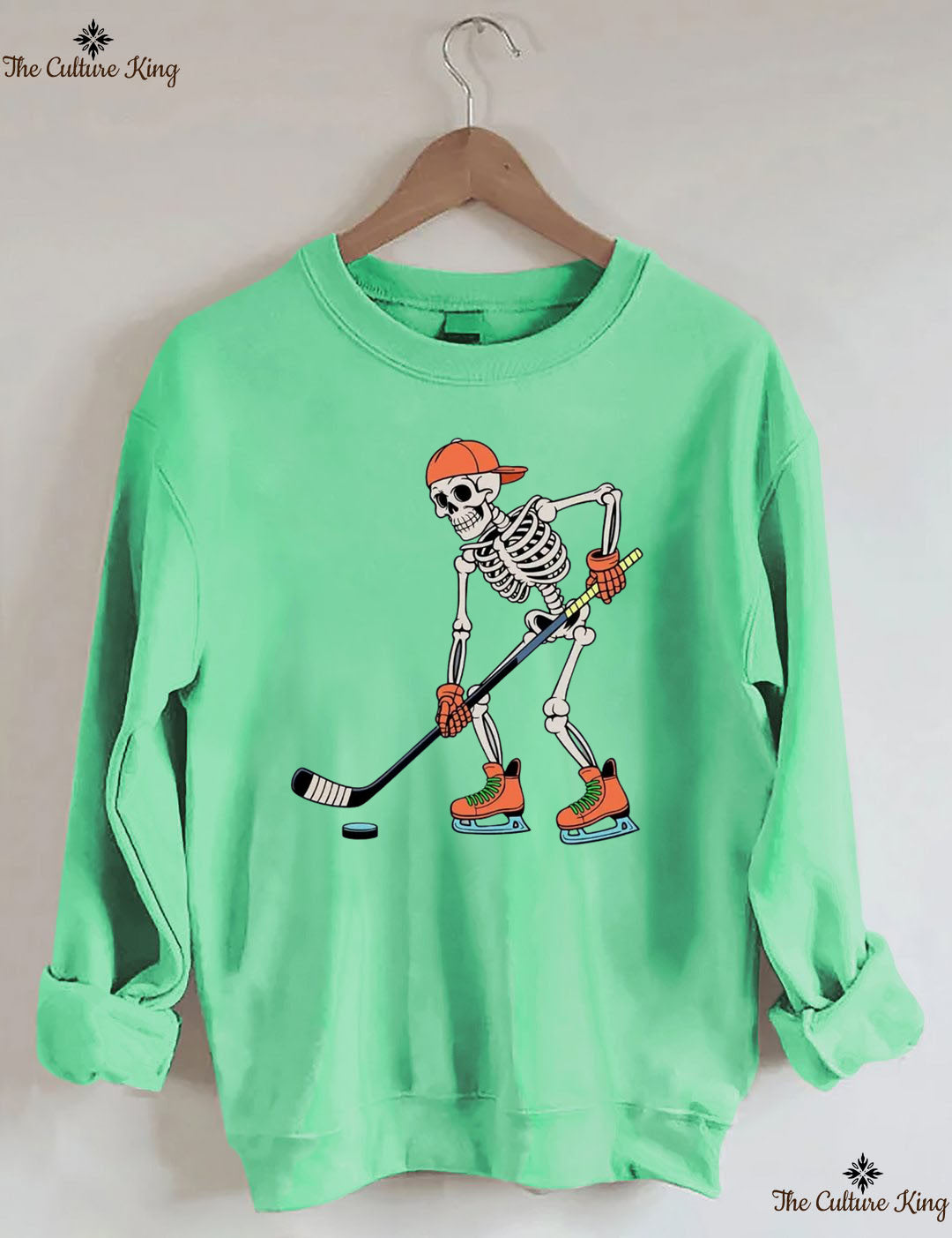 Skeleton Ice Hockey Halloween Sweatshirt