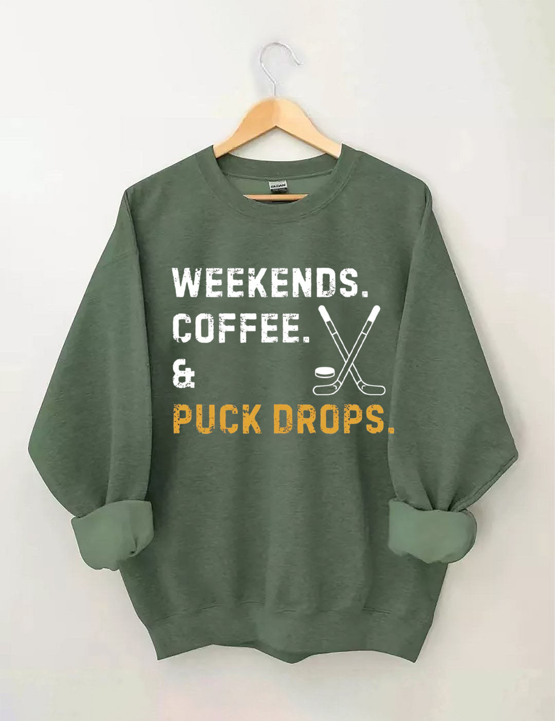 Weekends Coffee Puck Drops Sweatshirt