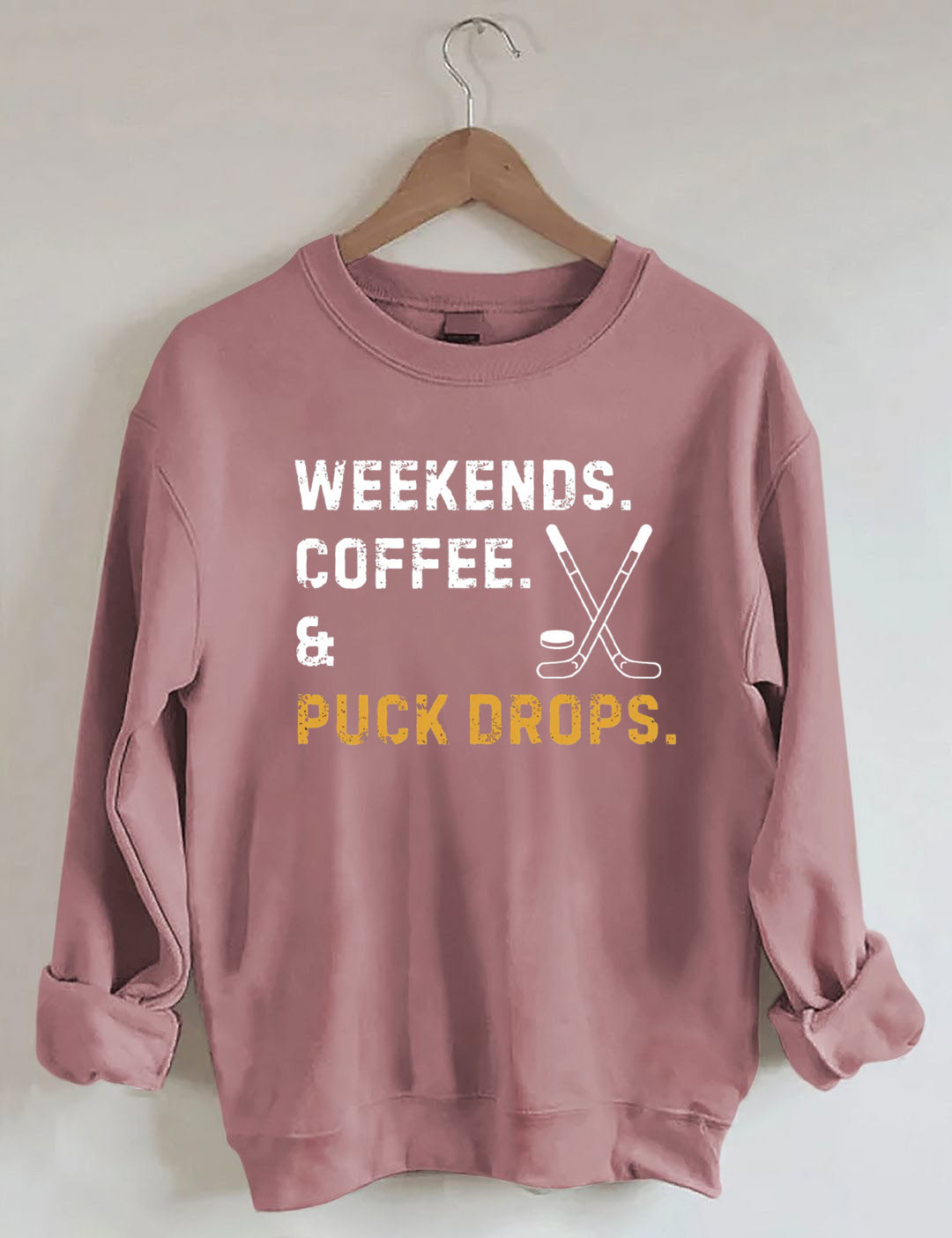 Weekends Coffee Puck Drops Sweatshirt
