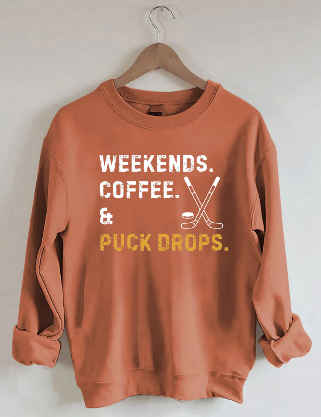 Weekends Coffee Puck Drops Sweatshirt