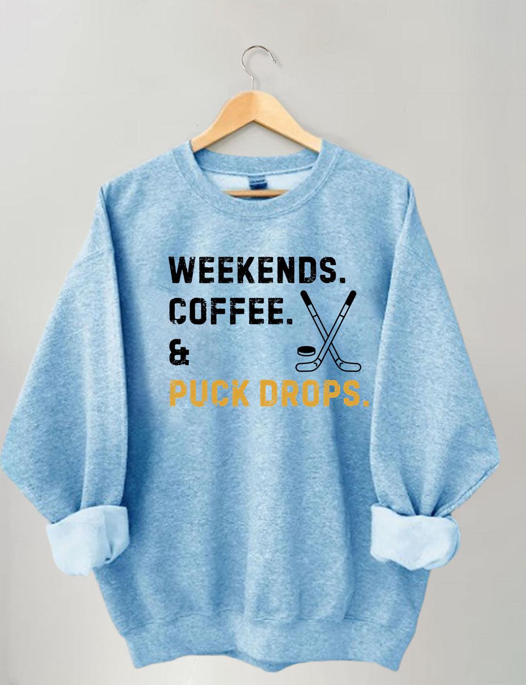 Weekends Coffee Puck Drops Sweatshirt