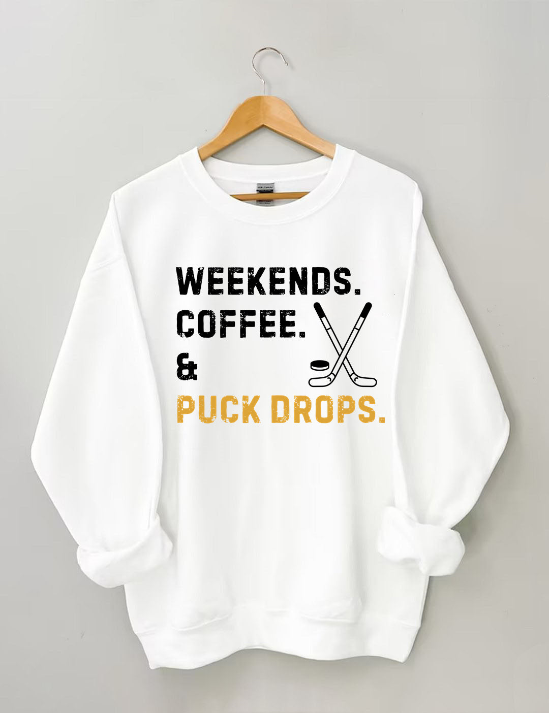 Weekends Coffee Puck Drops Sweatshirt