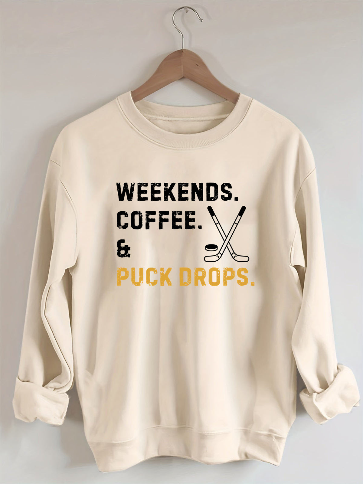 Weekends Coffee Puck Drops Sweatshirt