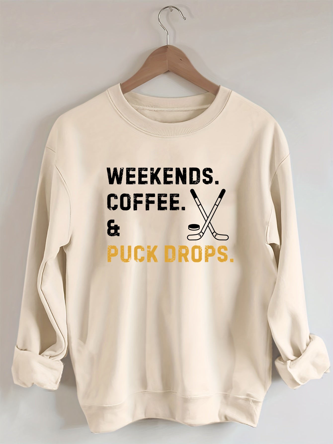 Weekends Coffee Puck Drops Sweatshirt