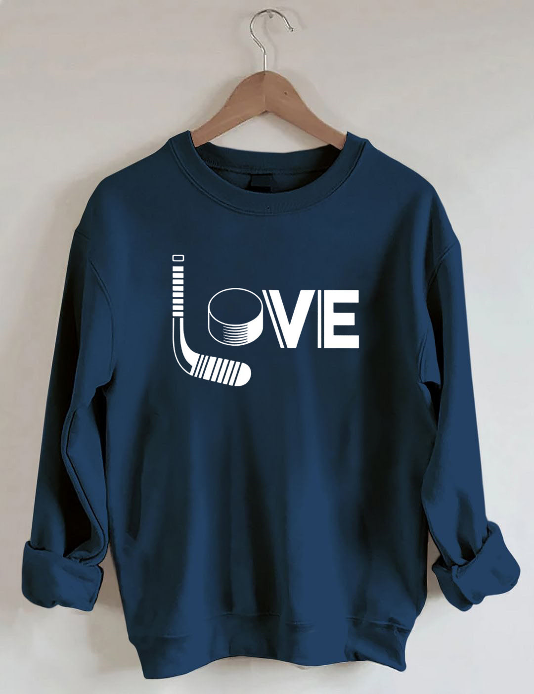 Hockey Love with Stick and Puck Sweatshirt